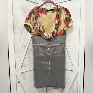 Floral and Checkered Women's Skirt